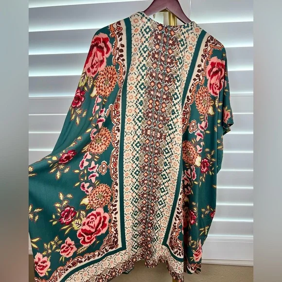 Gorgeous Fall Green Kimono Sz.S, By Angie - Picture 7 of 8